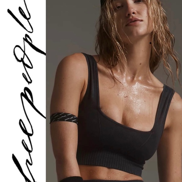 NEW Free People Movement Good Karma Square Neck Crop Top Washed Black XS… - Picture 4 of 11